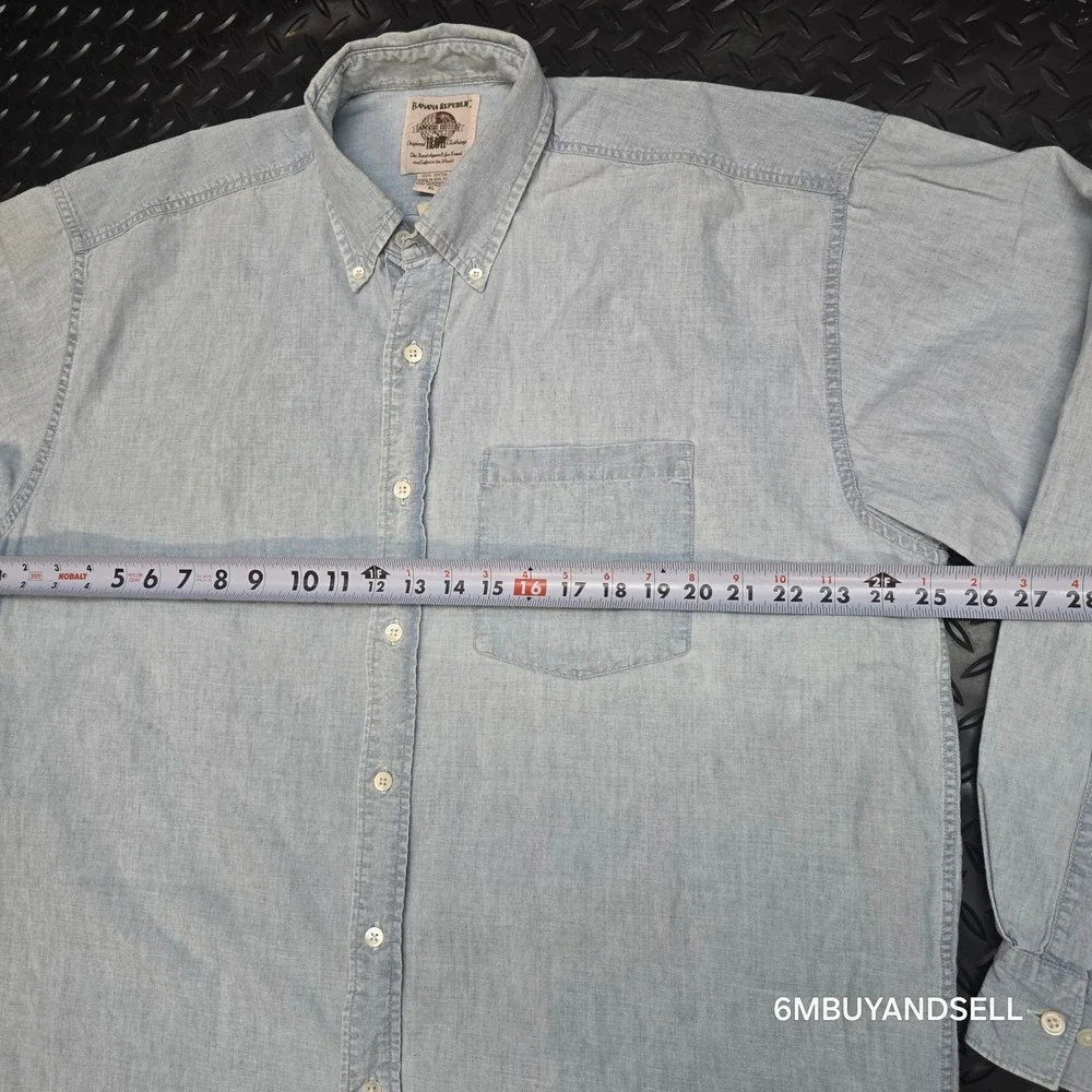 Banana Republic Vintage Adventure Outfitters Cotton Shirt XL Light‎ Blue 7140313